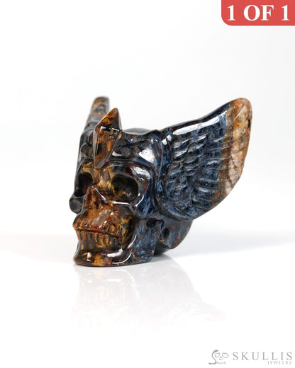 1.9’’ Pietersite Hand Carved Guardian Crystal Skull Sculpture Crystal Healing - Y9900358 - Tiny Gemstone Skull