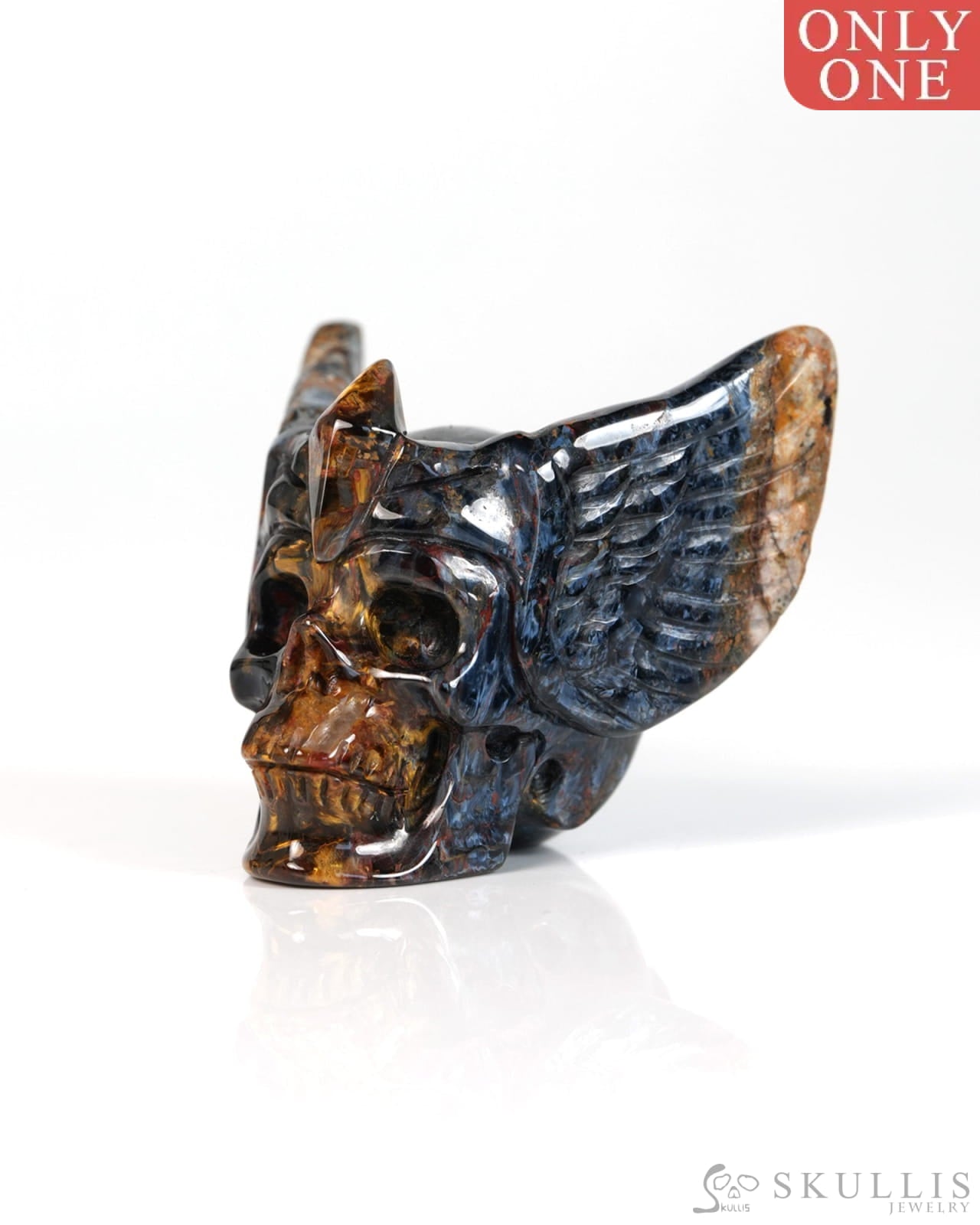 1.9’’ Pietersite Hand Carved Guardian Crystal Skull Sculpture Crystal Healing - Y9900358 - Tiny Gemstone Skull