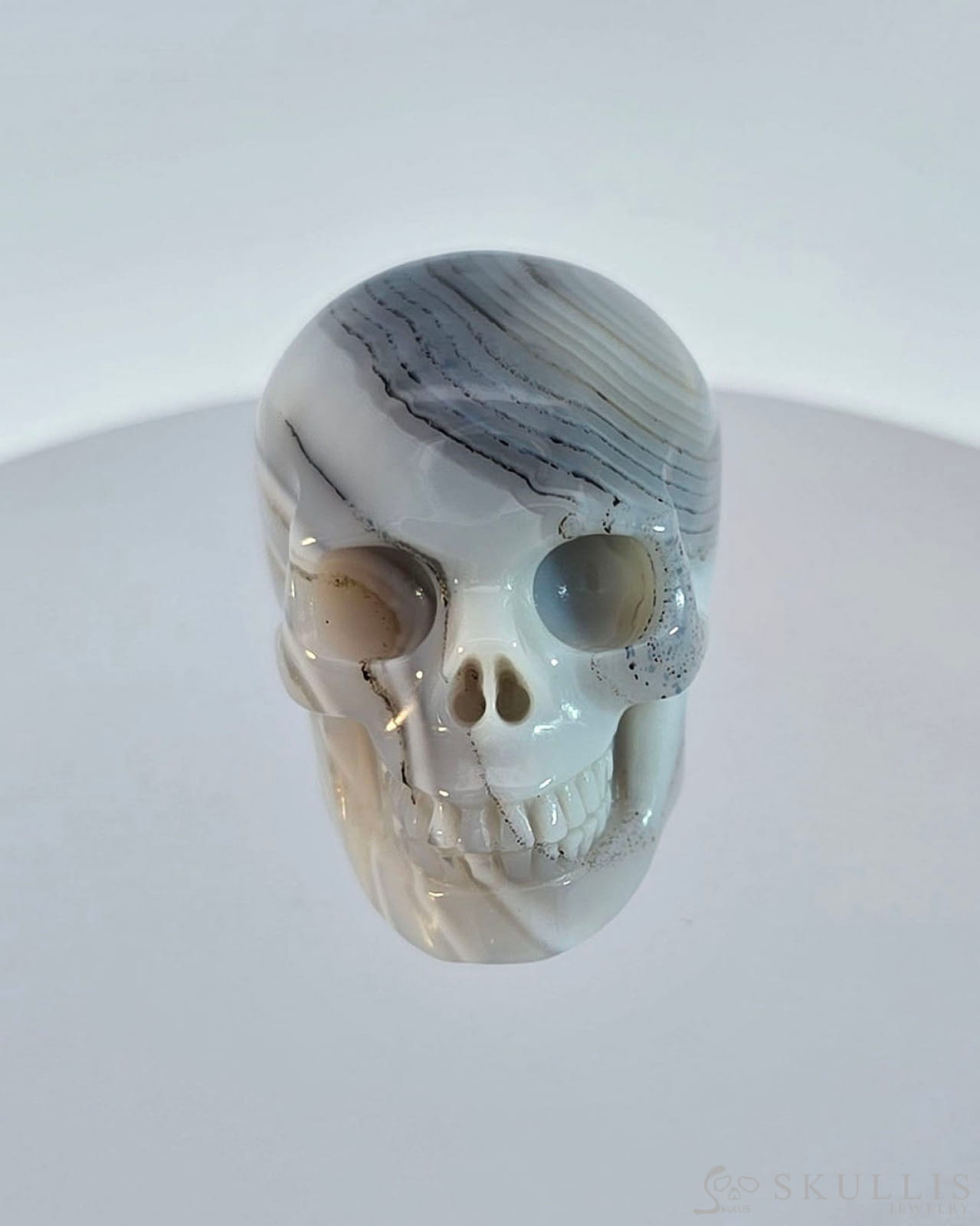 Gem Skull Of Agate Carved Realistic Tiny Gemstone