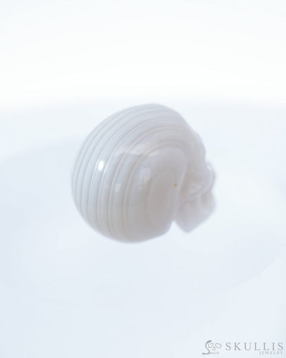 1.1’’ Agate Carved Gem Skull Skullis Realistic - 9500093 Tiny Gemstone