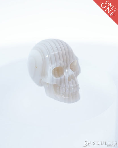 1.1’’ Agate Carved Gem Skull Skullis Realistic - 9500093 Tiny Gemstone