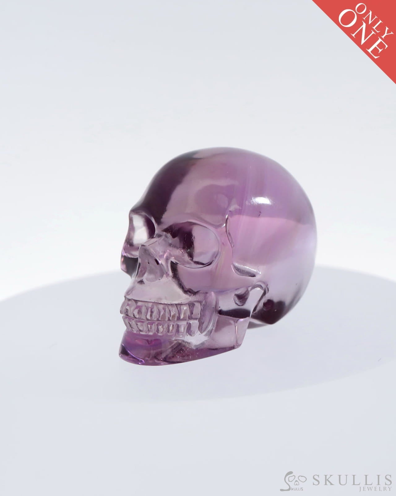 Gem Skull Of Amethyst Carved Realistic Tiny Gemstone