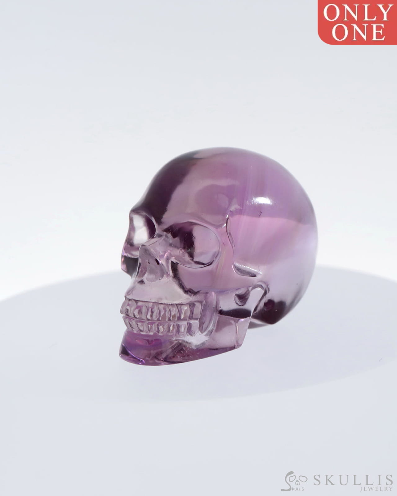 Gem Skull Of Amethyst Carved Realistic Tiny Gemstone