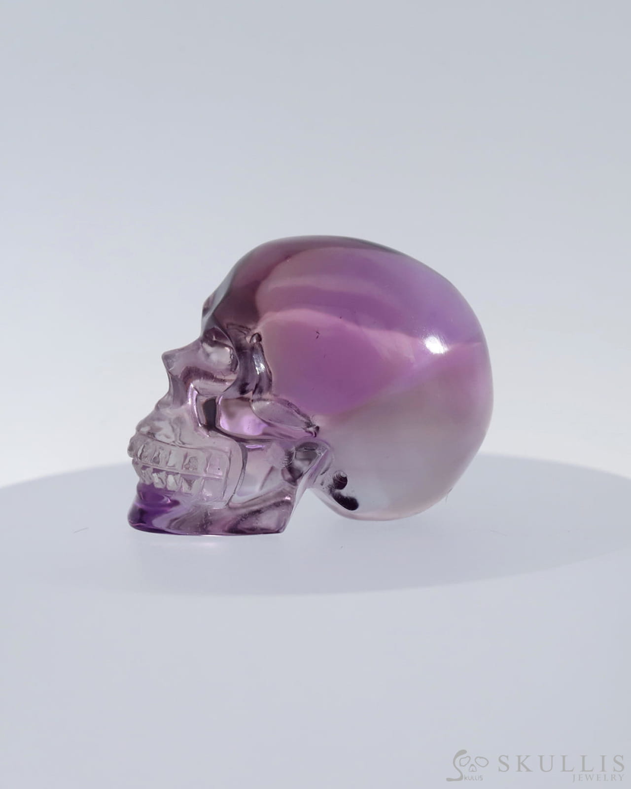 Gem Skull Of Amethyst Carved Realistic Tiny Gemstone