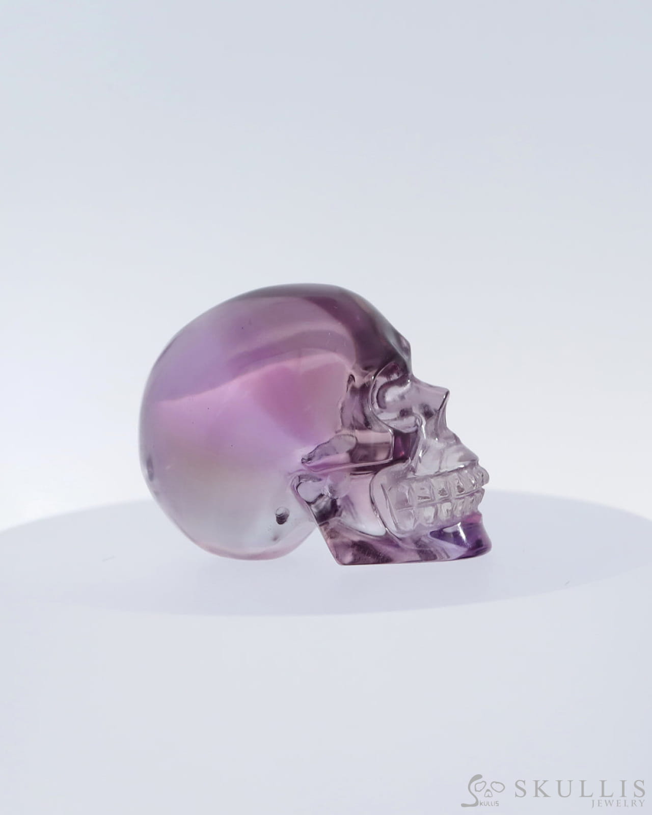 Gem Skull Of Amethyst Carved Realistic Tiny Gemstone