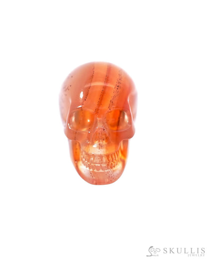 1.1’’ Carnelian Carved Gem Skull Skullis Realistic - 9500091 Tiny Gemstone