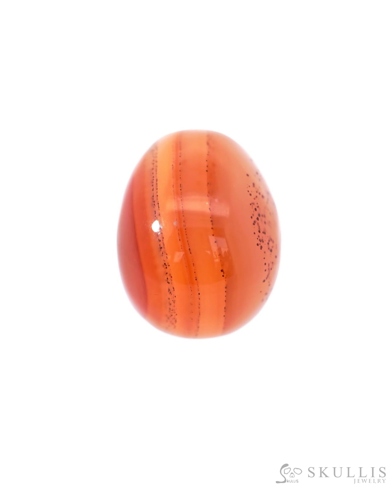 1.1’’ Carnelian Carved Gem Skull Skullis Realistic - 9500091 Tiny Gemstone