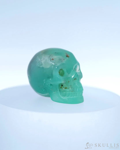 1.1’’ Chrysoprase Carved Gem Skull Skullis Realistic - 9800091 Tiny Gemstone