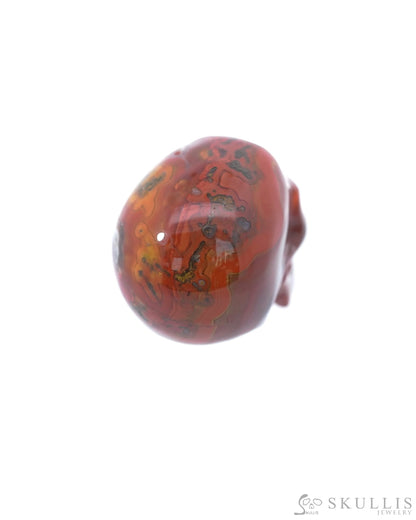 1.1’’ Empire Red Agate Carved Gem Skull Skullis Realistic - 9500090 Tiny Gemstone