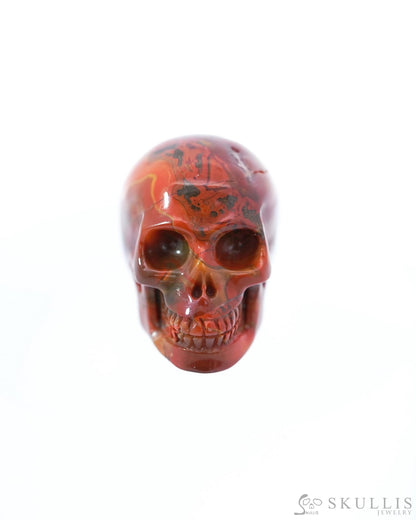 1.1’’ Empire Red Agate Carved Gem Skull Skullis Realistic - 9500090 Tiny Gemstone