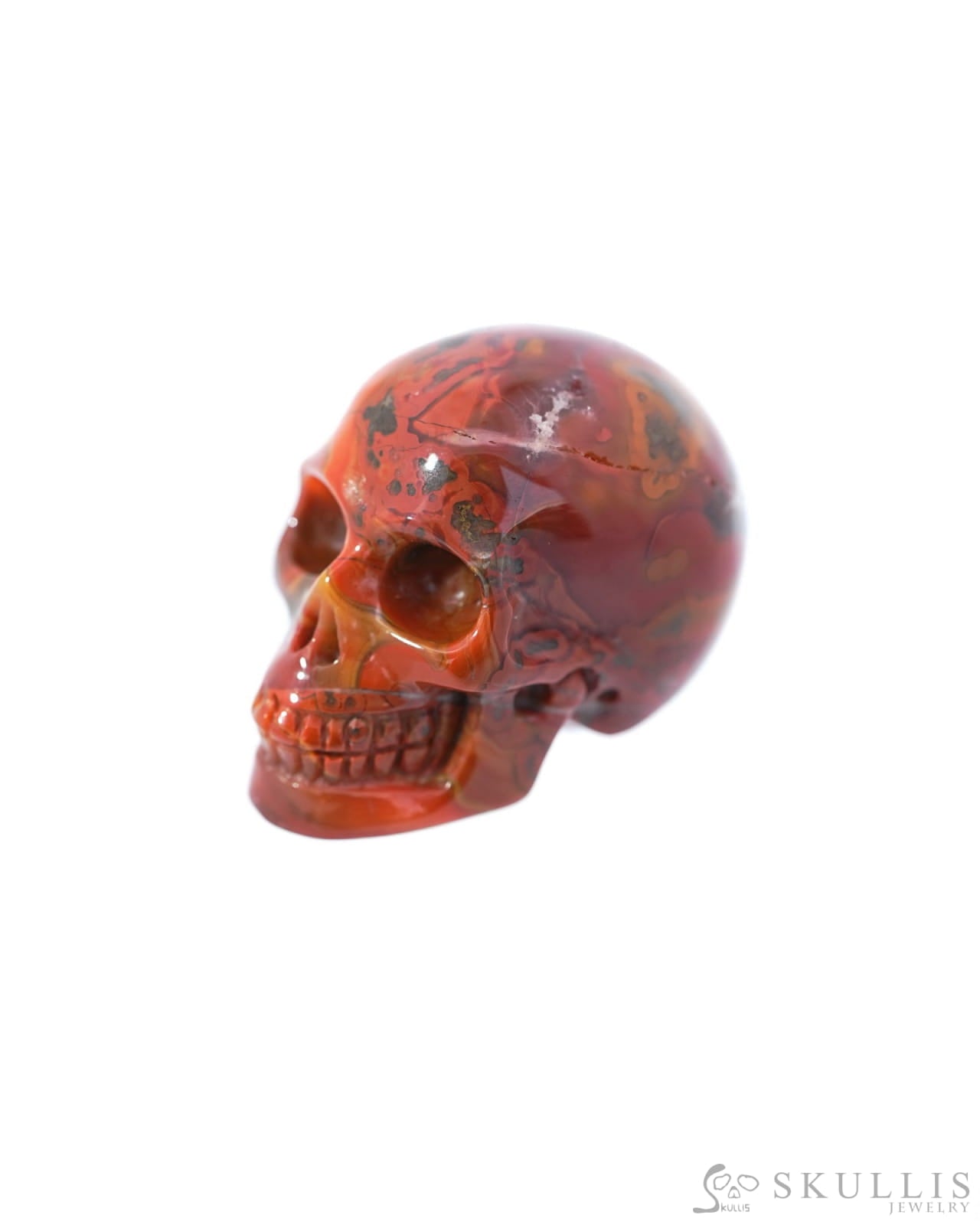 1.1’’ Empire Red Agate Carved Gem Skull Skullis Realistic - 9500090 Tiny Gemstone