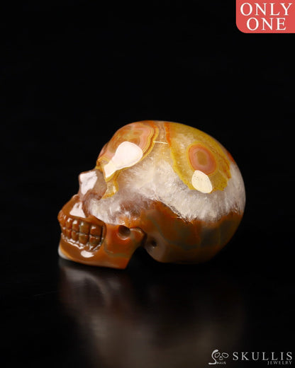 1.1’’ Empire Red Agate Carved Gem Skull Skullis Realistic - 9800024 Tiny Gemstone