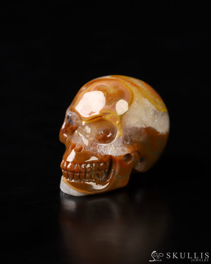 1.1’’ Empire Red Agate Carved Gem Skull Skullis Realistic - 9800024 Tiny Gemstone