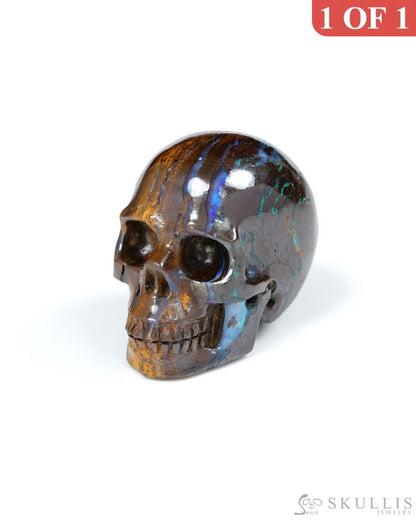 1.1’’ Matrix Opal Carved Gem Skull Skullis Realistic - 9500267 Tiny Gemstone Skull