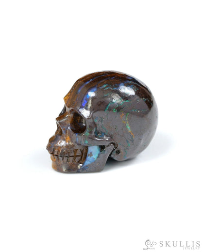 1.1’’ Matrix Opal Carved Gem Skull Skullis Realistic - 9500267 Tiny Gemstone Skull