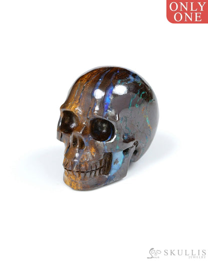 1.1’’ Matrix Opal Carved Gem Skull Skullis Realistic - 9500267 Tiny Gemstone Skull