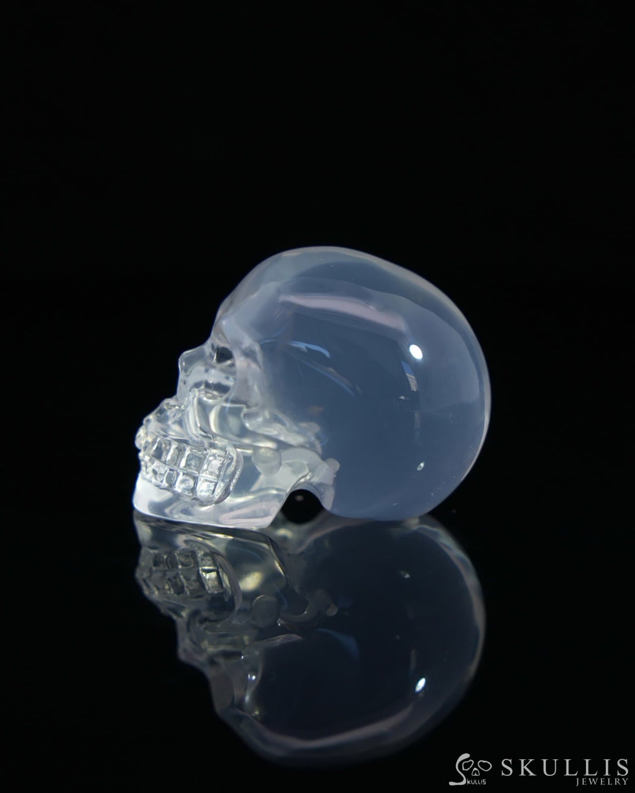1.1’’ Milky Quartz Carved Gem Skull Skullis Realistic - 0500036 Tiny Gemstone Skull
