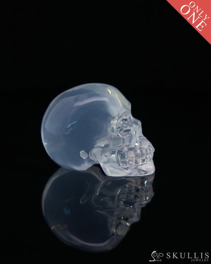 1.1’’ Milky Quartz Carved Gem Skull Skullis Realistic - 0500036 Tiny Gemstone Skull
