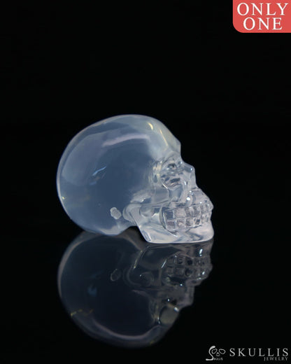 1.1’’ Milky Quartz Carved Gem Skull Skullis Realistic - 0500036 Tiny Gemstone Skull