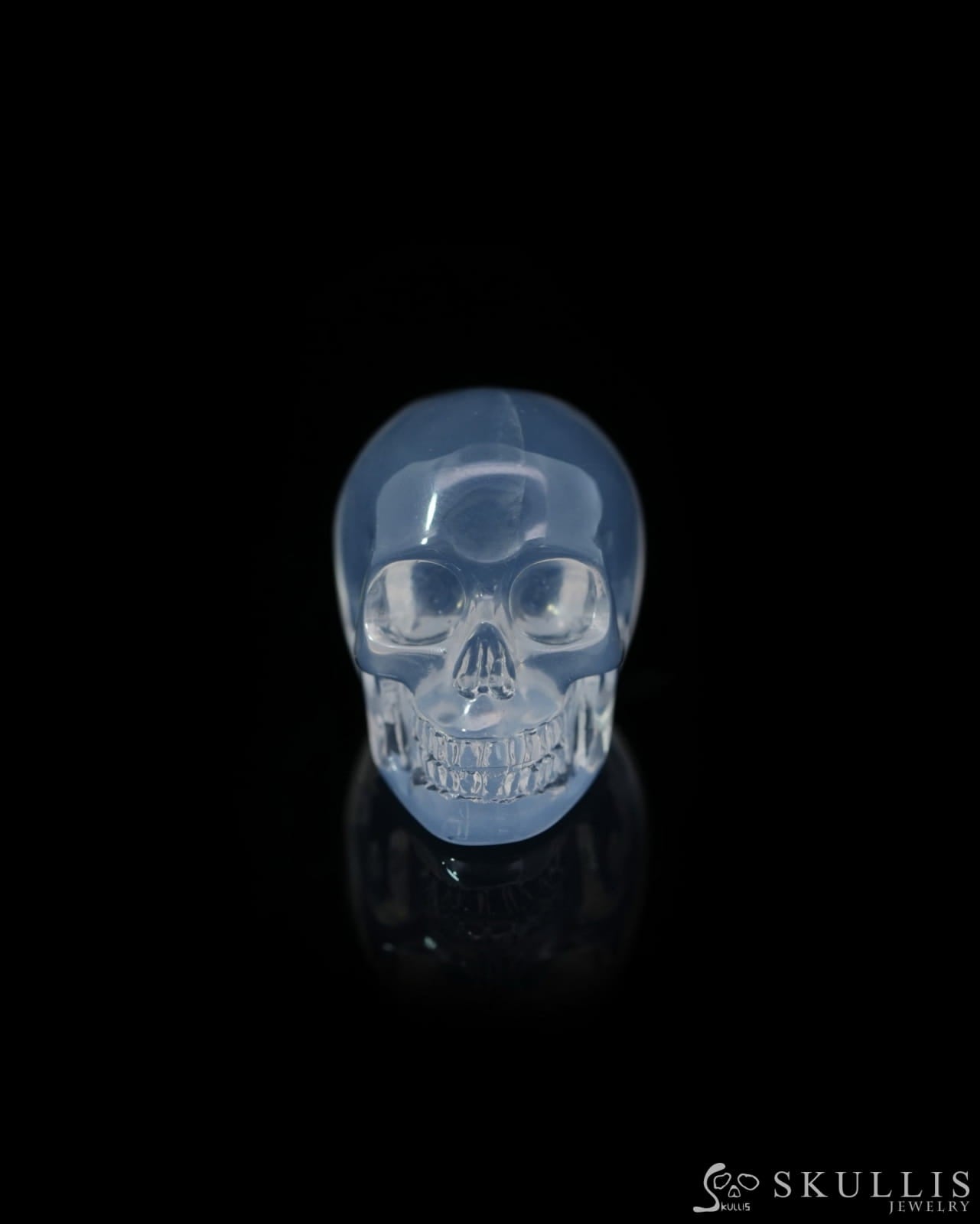 1.1’’ Milky Quartz Carved Gem Skull Skullis Realistic - 0500036 Tiny Gemstone Skull