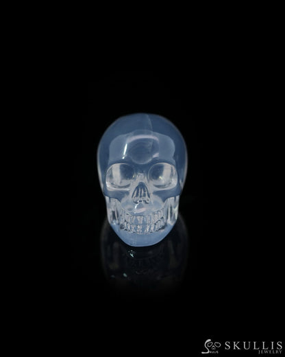 1.1’’ Milky Quartz Carved Gem Skull Skullis Realistic - 0500036 Tiny Gemstone Skull