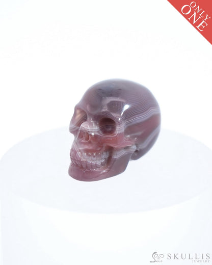 1.1’’ Mozambique Agate Carved Gem Skull Skullis Realistic - 0500034 Tiny Gemstone Skull
