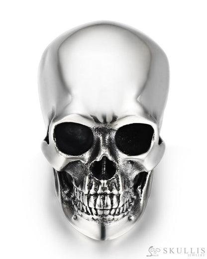 1.1’’ Oxidized & 925 Sterling Silver Skull Super Realistic - S0000848 Tiny Gemstone