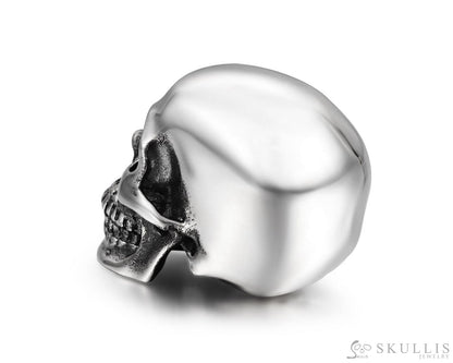 1.1’’ Oxidized & 925 Sterling Silver Skull Super Realistic - S0000848 Tiny Gemstone