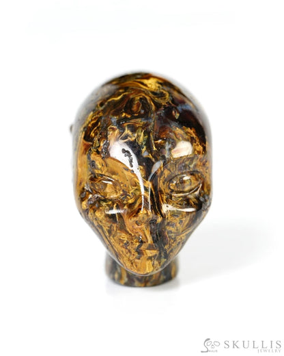 1.1’’ Pietersite Hand Carved Fairy Elf Alien Crystal Skull- Y9500462 - Tiny Gemstone Skull