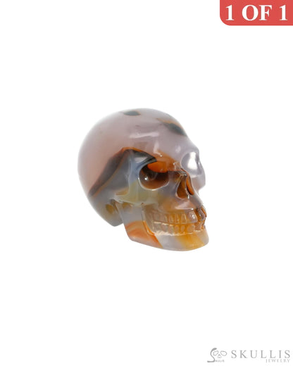 1.1’’Agate Carved Gem Skull Skullis Realistic - 9500189 Tiny Gemstone Skull