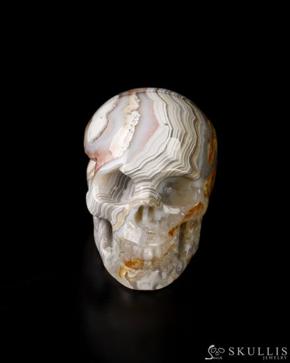 1.1’’ Red Crazy Lace Agate Carved Gem Skull Skullis Realistic - 9800023 Tiny Gemstone