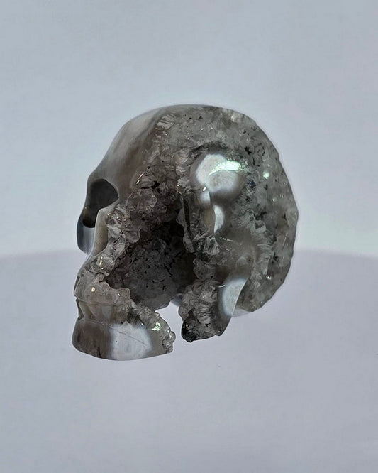Gem Skull of Ocean Jasper Carved Skull, Realistic