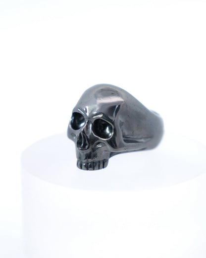 Gem Skull Ring of Hematite Carved Skull US Size 8- 9500188 Skull Rings