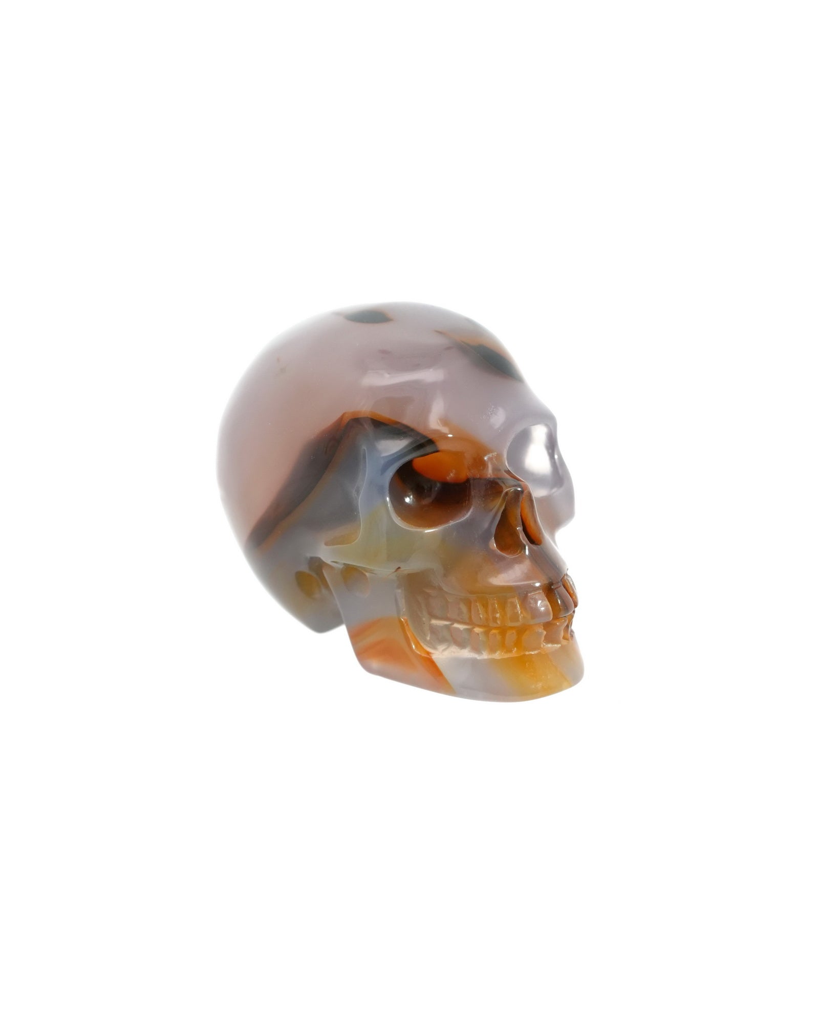 1.1’’Agate Carved Gem Skull Skullis Realistic - 9500189 Tiny Gemstone Skull