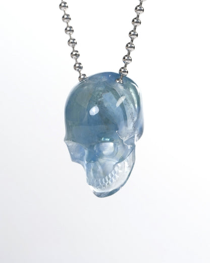 Hollow Essence - Gem Skull Pendant Necklace of Fluorite Carved Hollow Skull - Y9900338