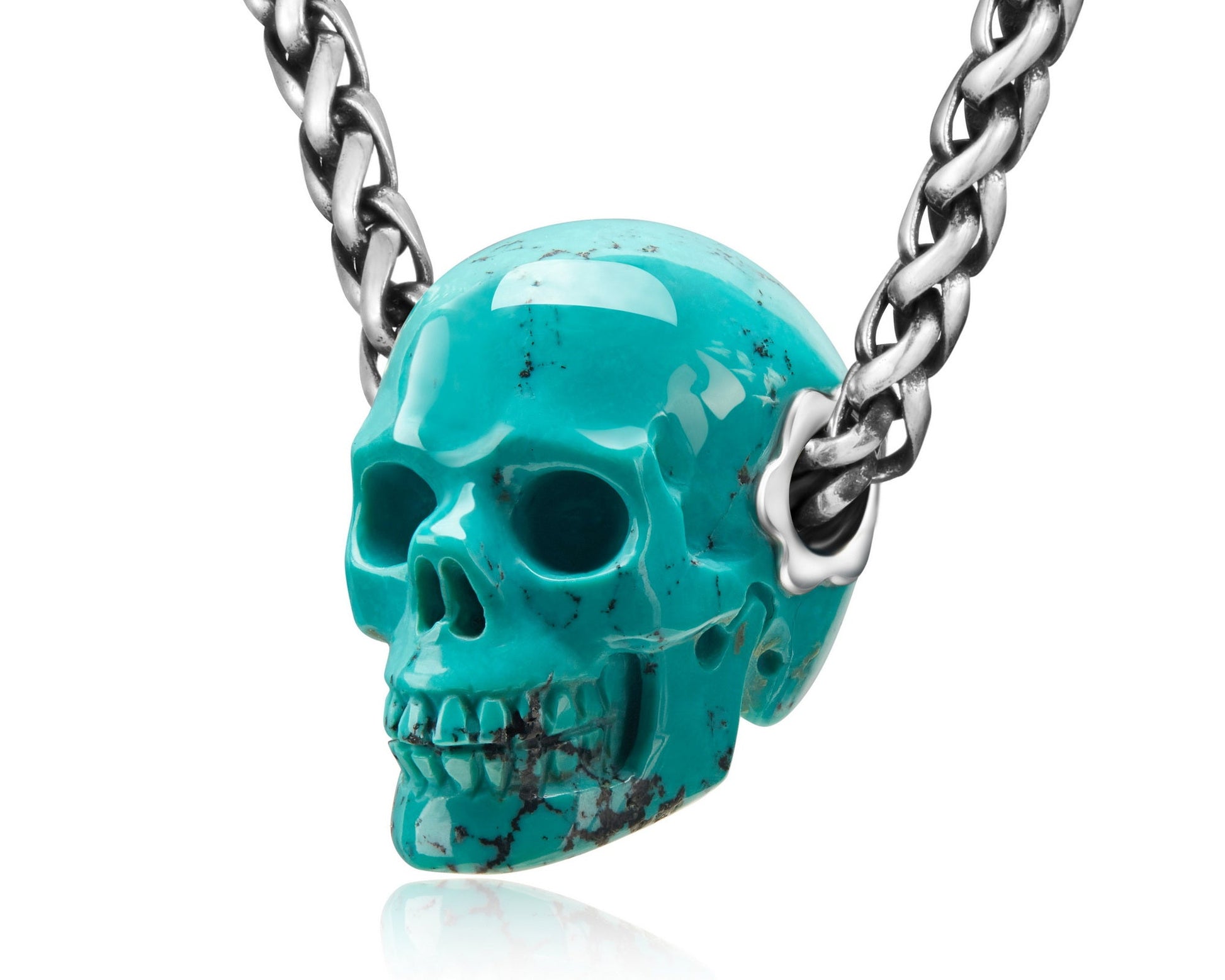 Gem Skull Pendant Necklace Of Turquoise Carved Skull Pendant Without Chain Skull Pendants