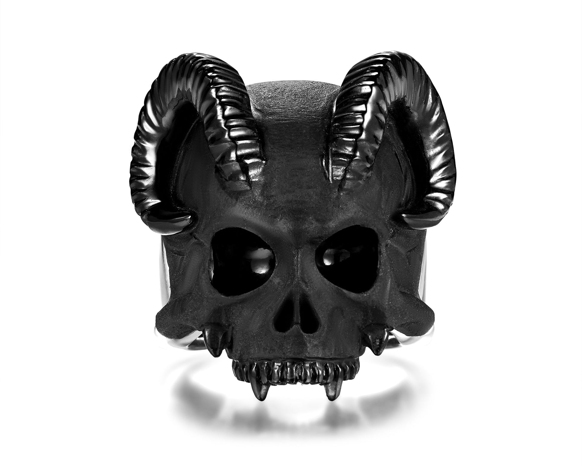 Gem Skull Ring Of Black Obsidian Carved Skull In 925 Sterling Silver 5.5
