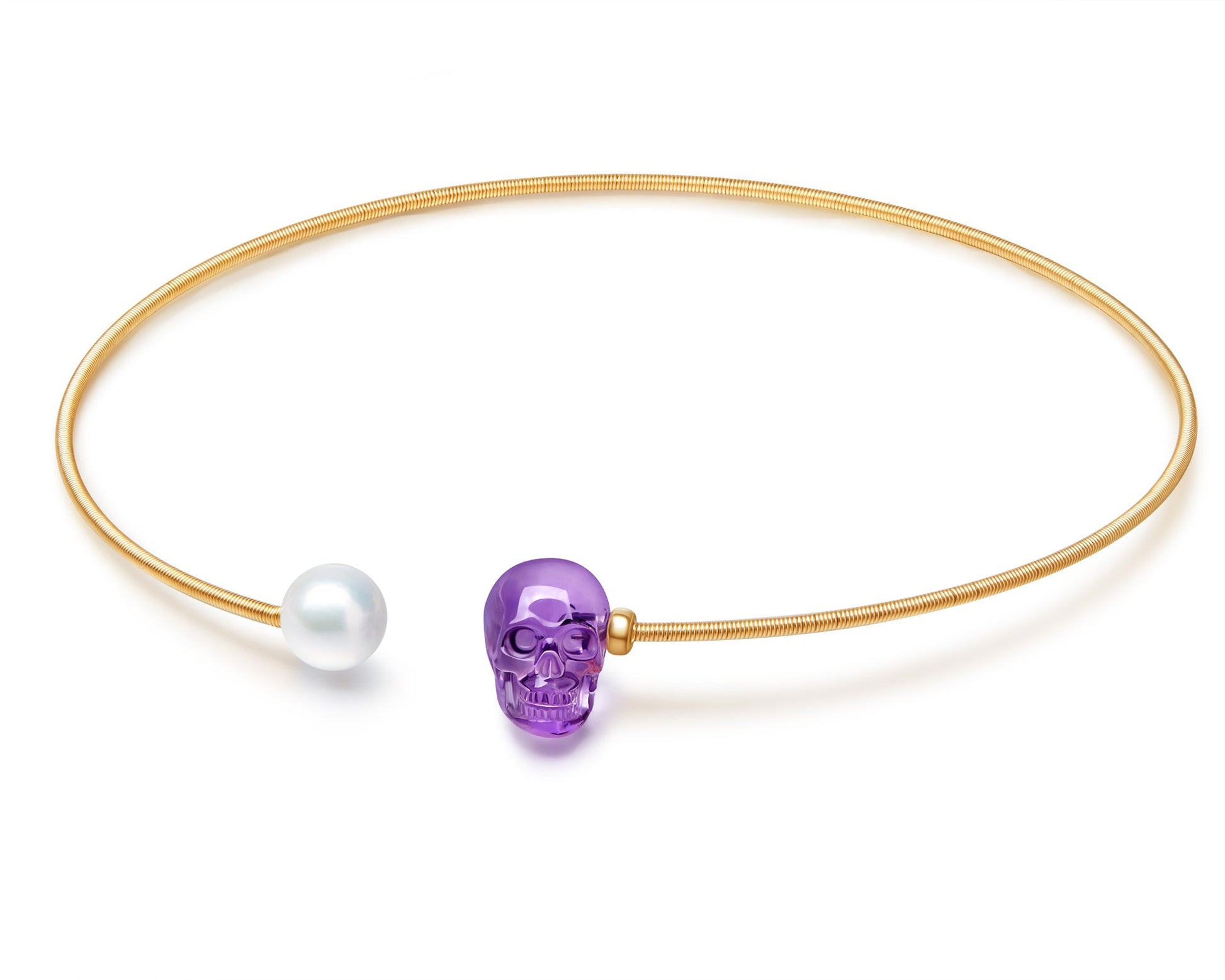 Gem Skull Pendant Necklace Of Amethyst Carved Skull Skull Pendants