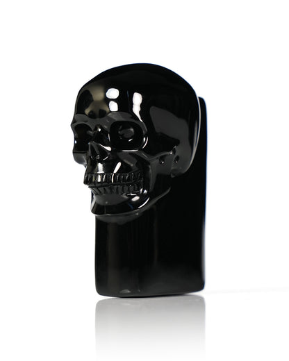 The One Within - 2.6" Black Obsidian Hand Carved Crystal Skull Pocket Stone, Crystal Healing