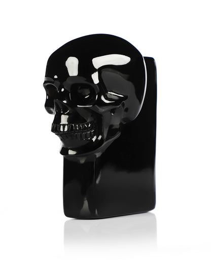 The One Within - 2.6" Black Obsidian Hand Carved Crystal Skull Pocket Stone, Crystal Healing