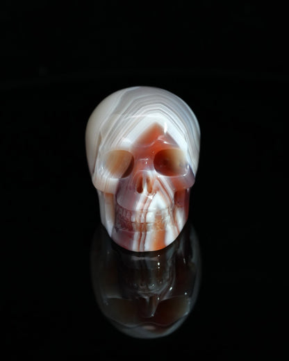 1.5’’ Mozambique Agate Carved Gem Skull Skullis Realistic - 0500045 Tiny Gemstone Skull