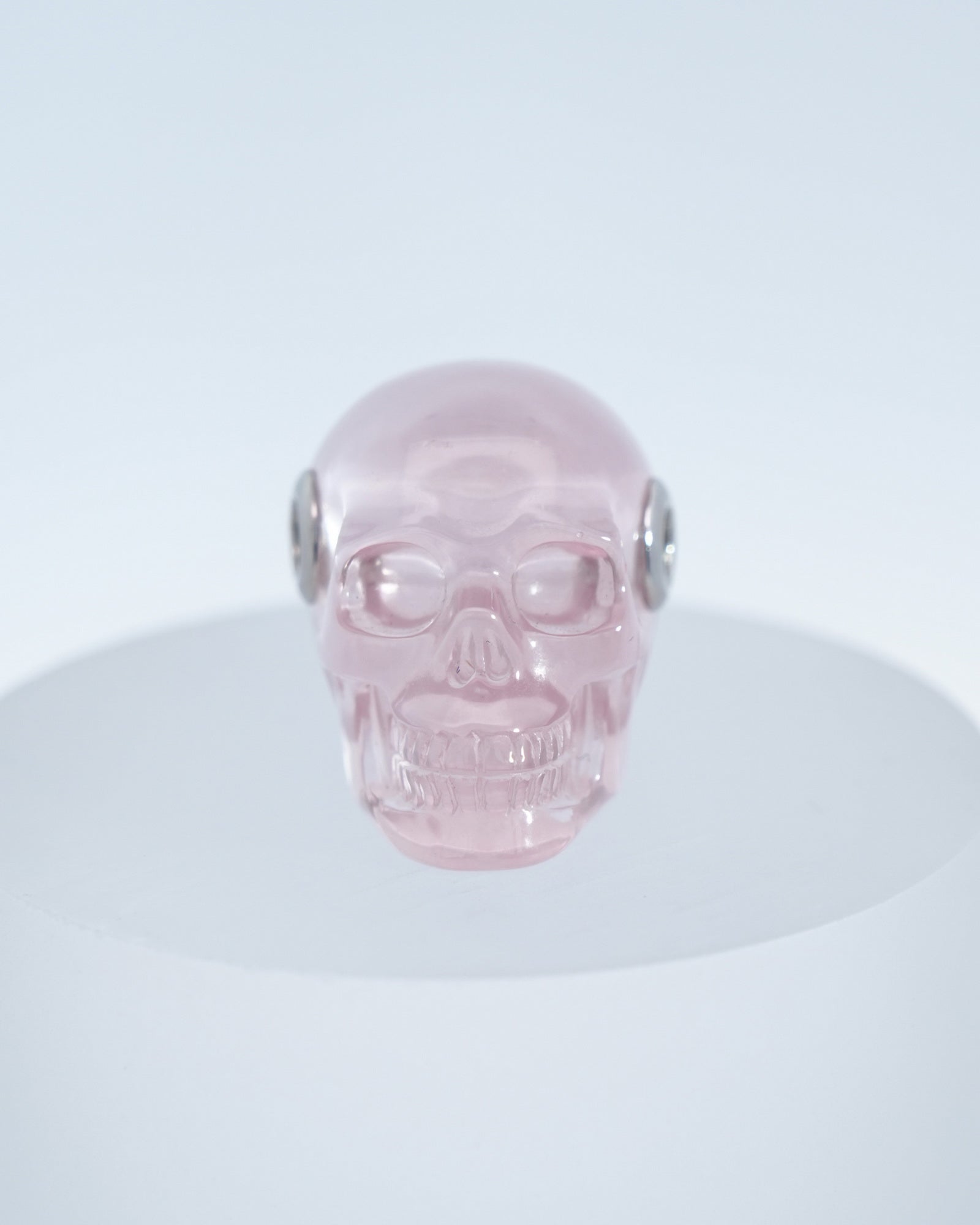 Skullis Signature Rose Quartz Gem Skull Pendant Or Necklace Hand Carved Sterling Silver 925 Chain