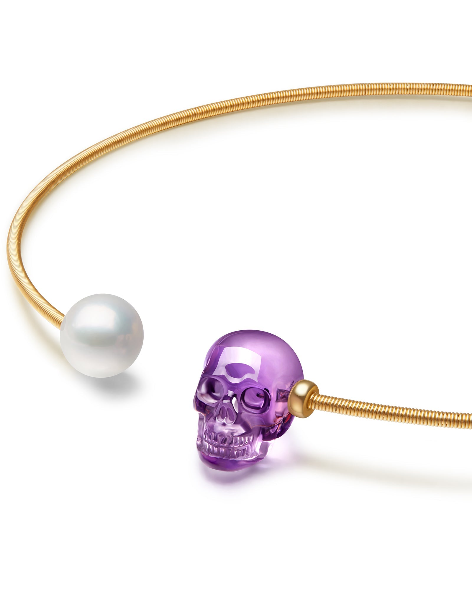 Gem Skull Pendant Necklace Of Amethyst Carved Skull Skull Pendants