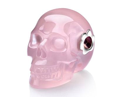 Gem Skull Pendant Necklace Of Rose Quartz Carved Skull Pendants