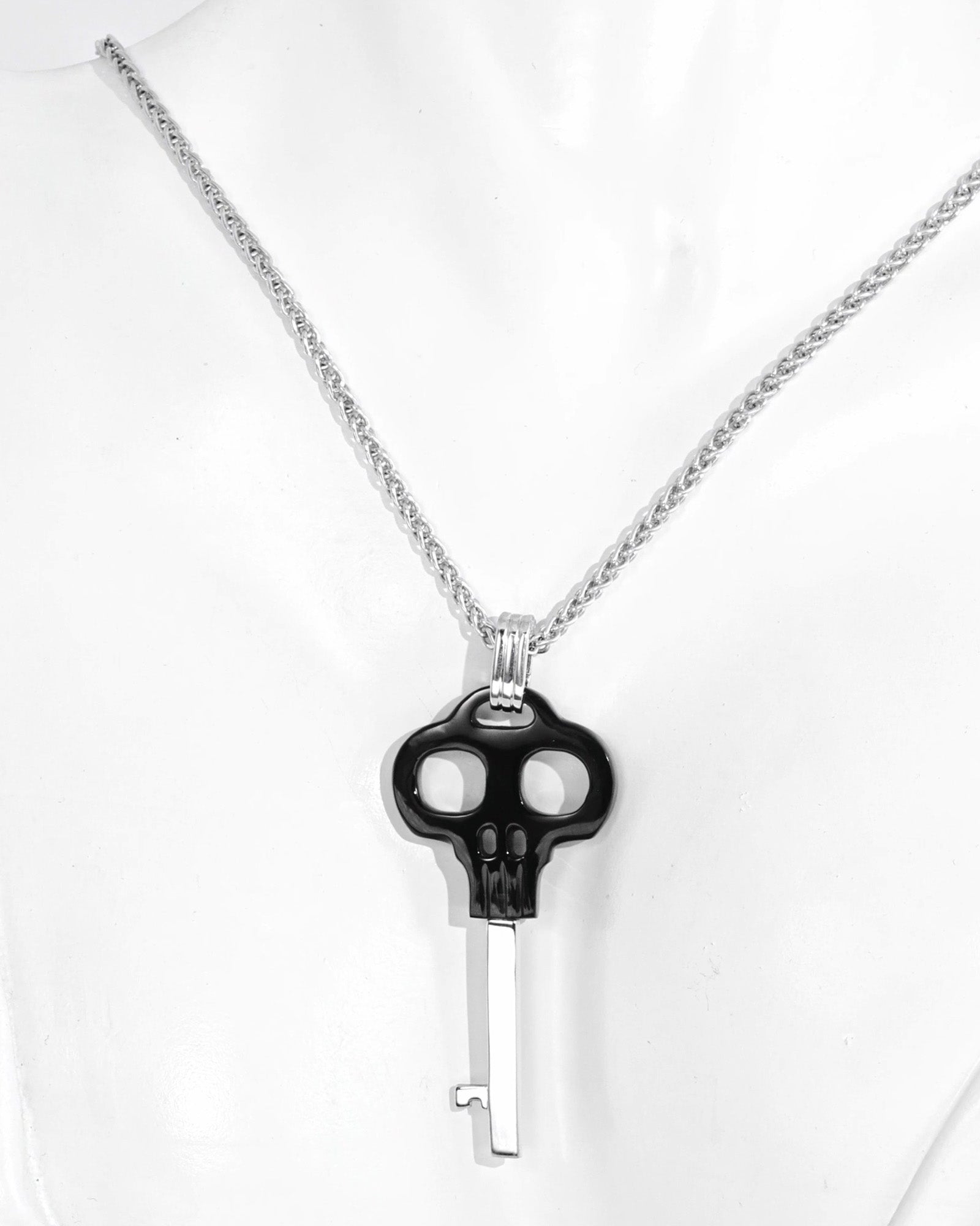 Skullis Signature Black Obsidian Gem Skull Pendant or Necklace Hand Carved Sterling Silver 925 Chain for Women & Men