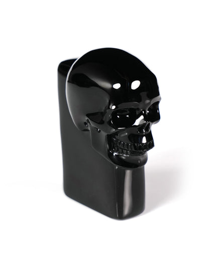 The One Within - 2.6" Black Obsidian Hand Carved Crystal Skull Pocket Stone, Crystal Healing