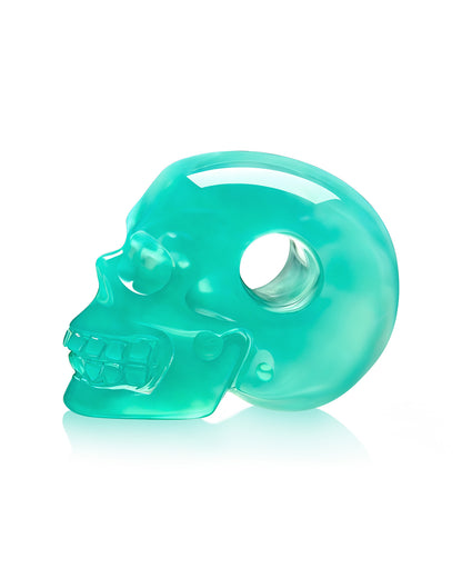 Minimalist Skull Pendant - 0.6" Chrysoprase Gem Skull Pendant or Necklace, Hand Carved, for Women & Men