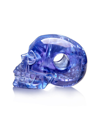 Minimalist Skull Pendant - 0.6" Tanzanite Gem Skull Pendant or Necklace, Hand Carved, for Women & Men