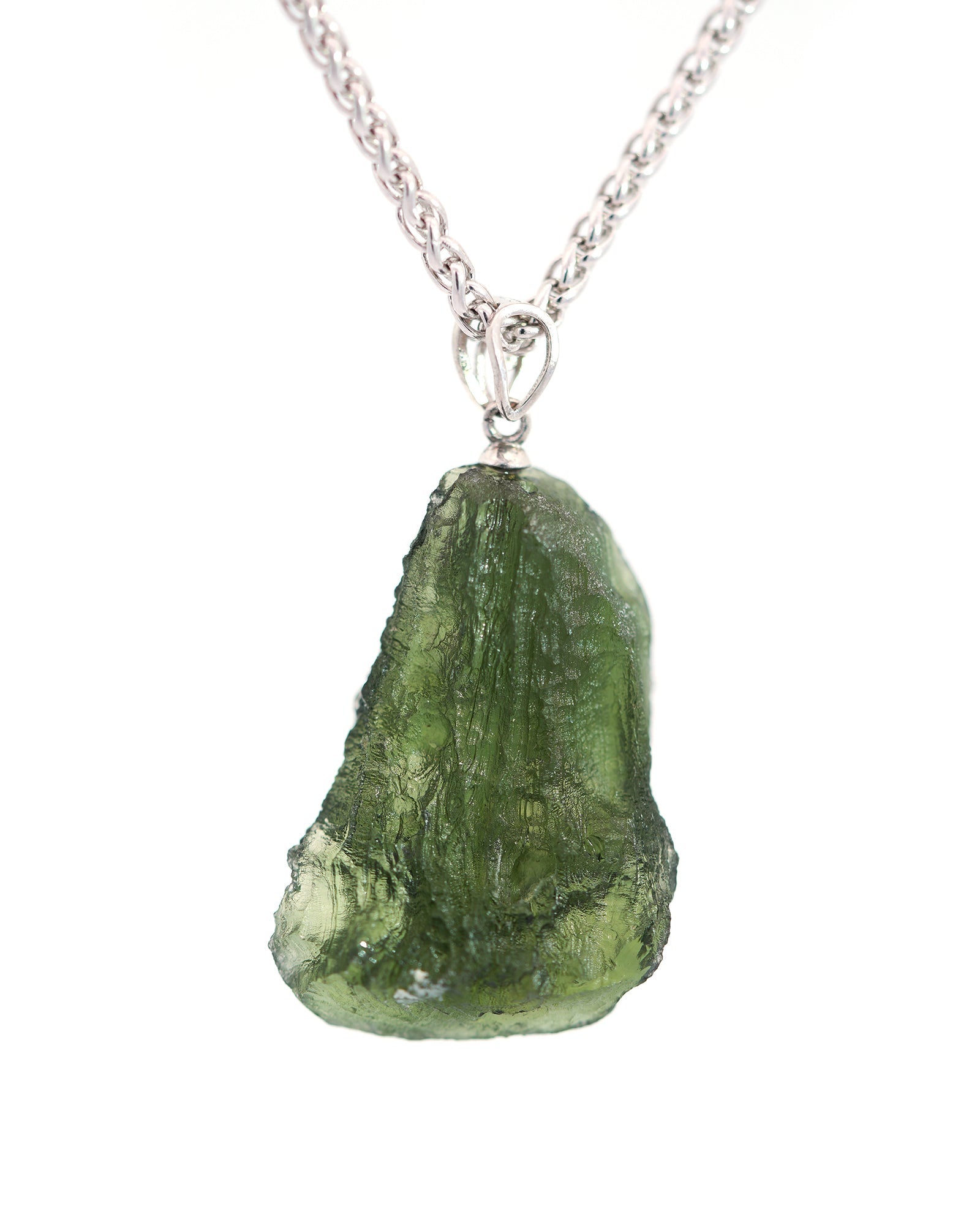 Skullis Signature Moldavite Gem Skull Pendant Or Necklace Hand Carved Sterling Silver 925 Chain For
