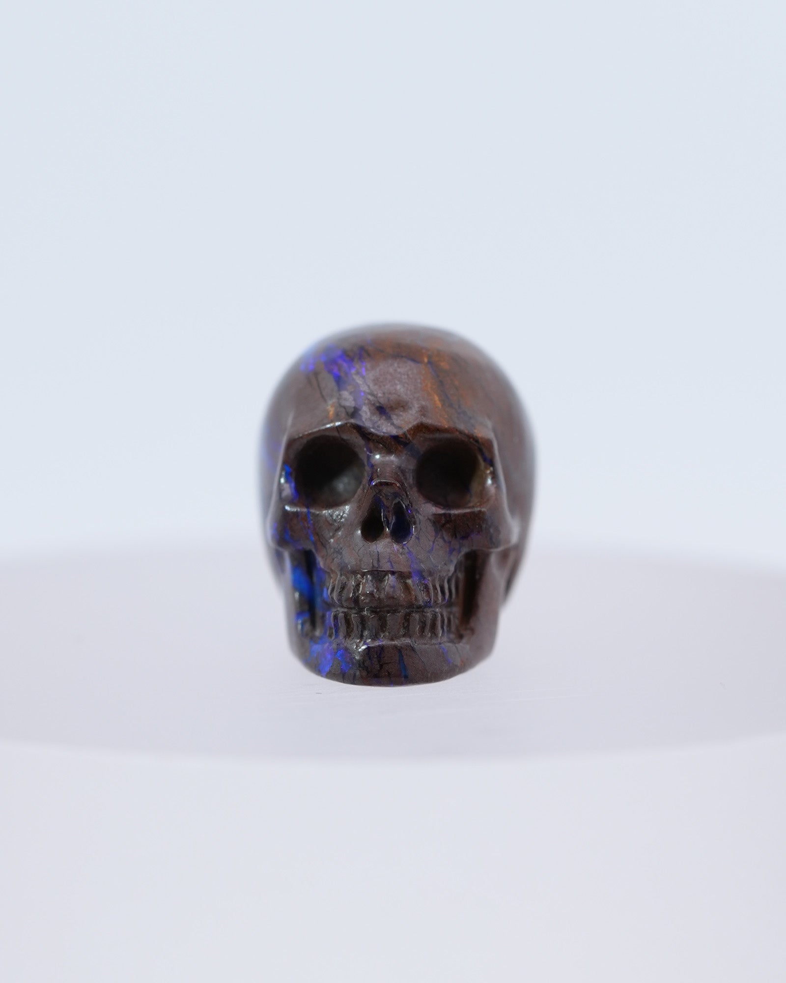 0.7’’ Matrix Opal Carved Gem Skull Skullis Realistic - 0800043 Tiny Gemstone Skull